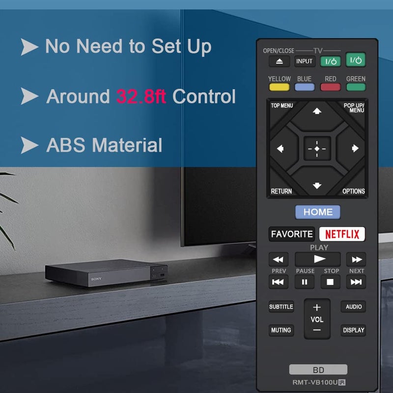 AZMKIMI New RMT-VB100U RMT-VB201U Blu-Ray Player Remote Compatible with Sony Player BDP-BX350 BDP-BX550 BDP-BX650 BDP-S1500 BDP-S2500 BDP-S2900 BDP-S3500 BDP-S4500 BDP-S5500 BDP-S6500 BDP-BX370 BDP-S3700 - Image 1